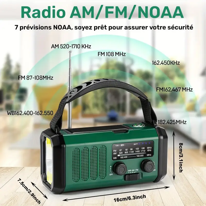 Radio d'urgence 10000mAh