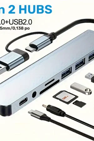 Hub USB 8-en-1 avec prise audio