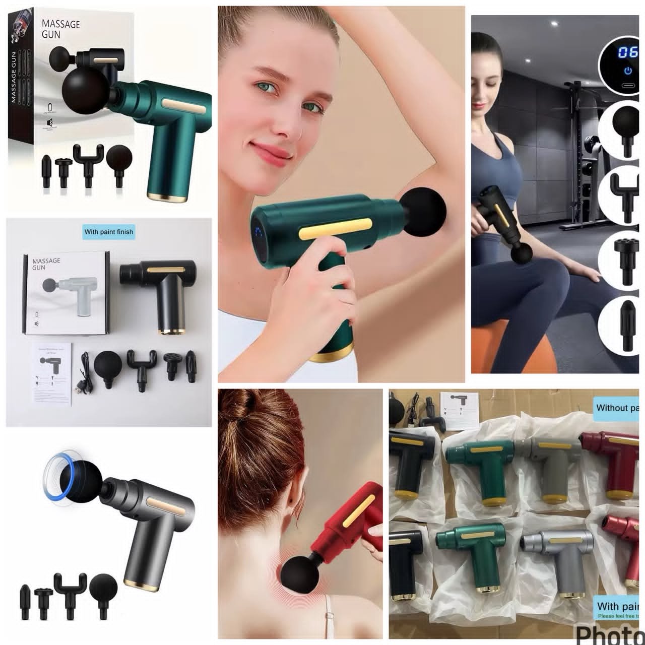 Pistolet masseur de tissus profonds rechargeable